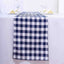 Polyester 14"x108" Table Runner Navy Blue/White - Gingham Plaid Design
