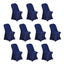 10 Pack Stretch Spandex Chair Covers Navy Blue for Folding Chairs - Durable 160GSM Fitted Slipcovers