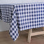Polyester 60"x126" Rectangle Tablecloth White/Navy Blue - Buffalo Plaid Checkered Table Cover