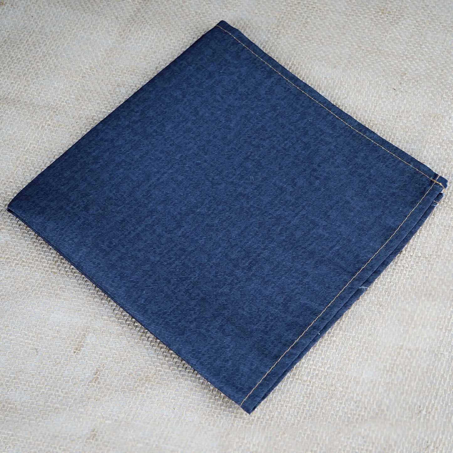 5 Pack Polyester 17"x17" Napkins Dark Denim Blue in Faux Denim Style Dinner Napkins for Casual Gatherings & Themed Events