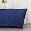 Crushed Velvet Fitted Rectangular 6ft Table Cover Navy Blue - Wrinkle-Free Stretchy Tablecloth