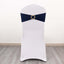 5 Pack Spandex Chair Sashes Navy Blue with Gold Rhinestone Buckles - Reusable Four-Way Stretch Sash Bands 5"x14"