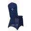 Spandex Chair Cover with Silver Rhinestone Buckled Sash Band Navy Blue - Stretch Fitted Slipcover