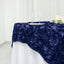 Satin 72"x72" Table Overlay Square Tablecloth Navy Blue - 3D Rosette Table Cover