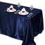 Satin Rectangular 90"x132" Tablecloth Navy Blue - Seamless Table Cover