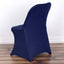Stretch Spandex Chair Cover Navy Blue for Folding Chairs - Reusable & Wrinkle-Resistant 160GSM Fitted Slipcover