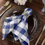 5 Pack Polyester 15"x15" Napkins Navy Blue/White Buffalo Plaid Gingham Style Cloth Napkins