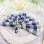 5 Pack Polyester 15"x15" Napkins Navy Blue/White Buffalo Plaid Gingham Style Cloth Napkins