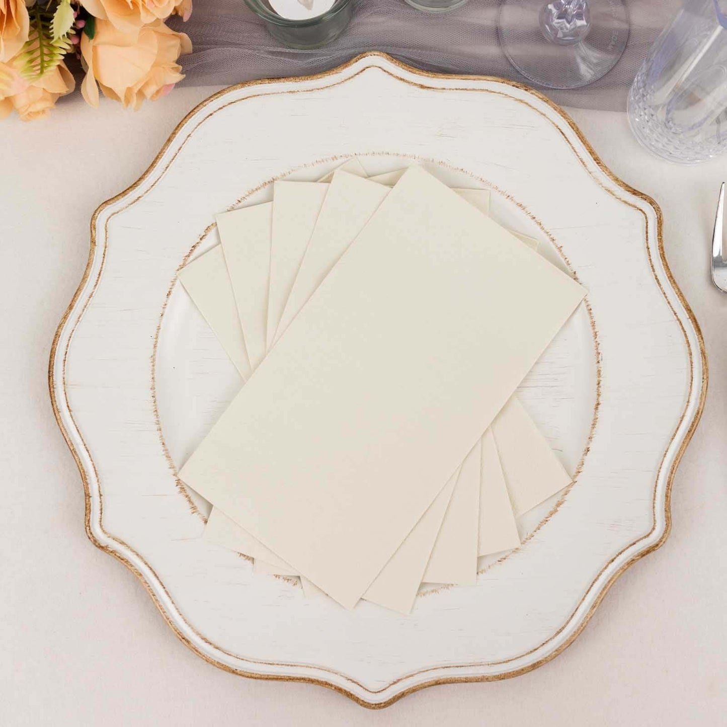 50-Pack Paper Napkins Ivory - Soft Disposable 2-Ply Dinner Napkins for Weddings