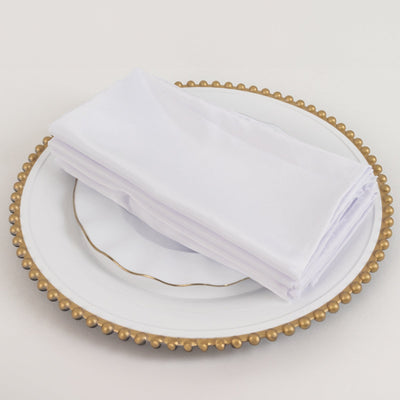 5 Pack Lamour Satin 20"x20" Napkins White - Exquisite Dinner Napkins with Soft Matte Finish for Weddings & Events