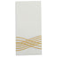25 Pack Linen-Like Paper 8"x4" Napkins White with Metallic Gold Foil Wave Design - Soft & Absorbent Airlaid Hand Towels for Exquisite Weddings & Events
