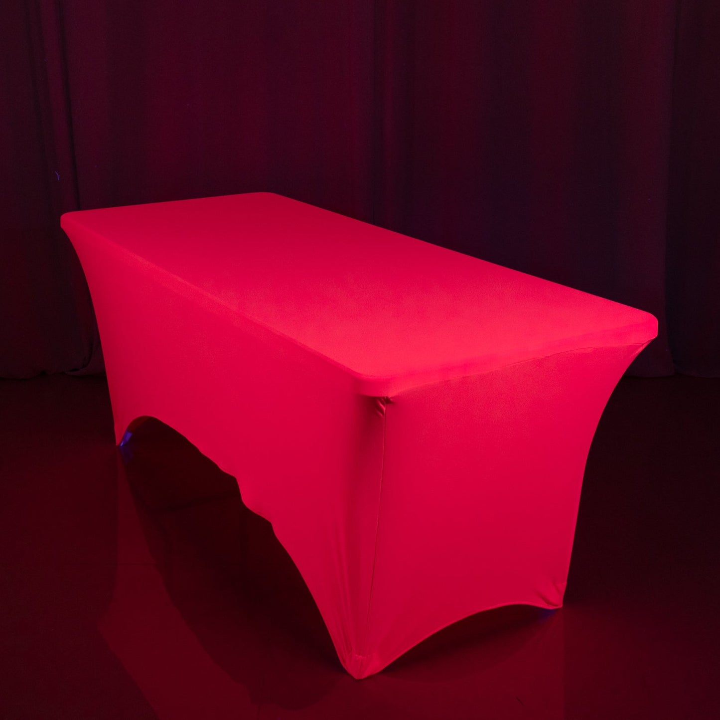 Glow Neon Fuchsia Fitted Spandex Tablecloth â€“ 6ft Rectangle, Wrinkle-Free Cover