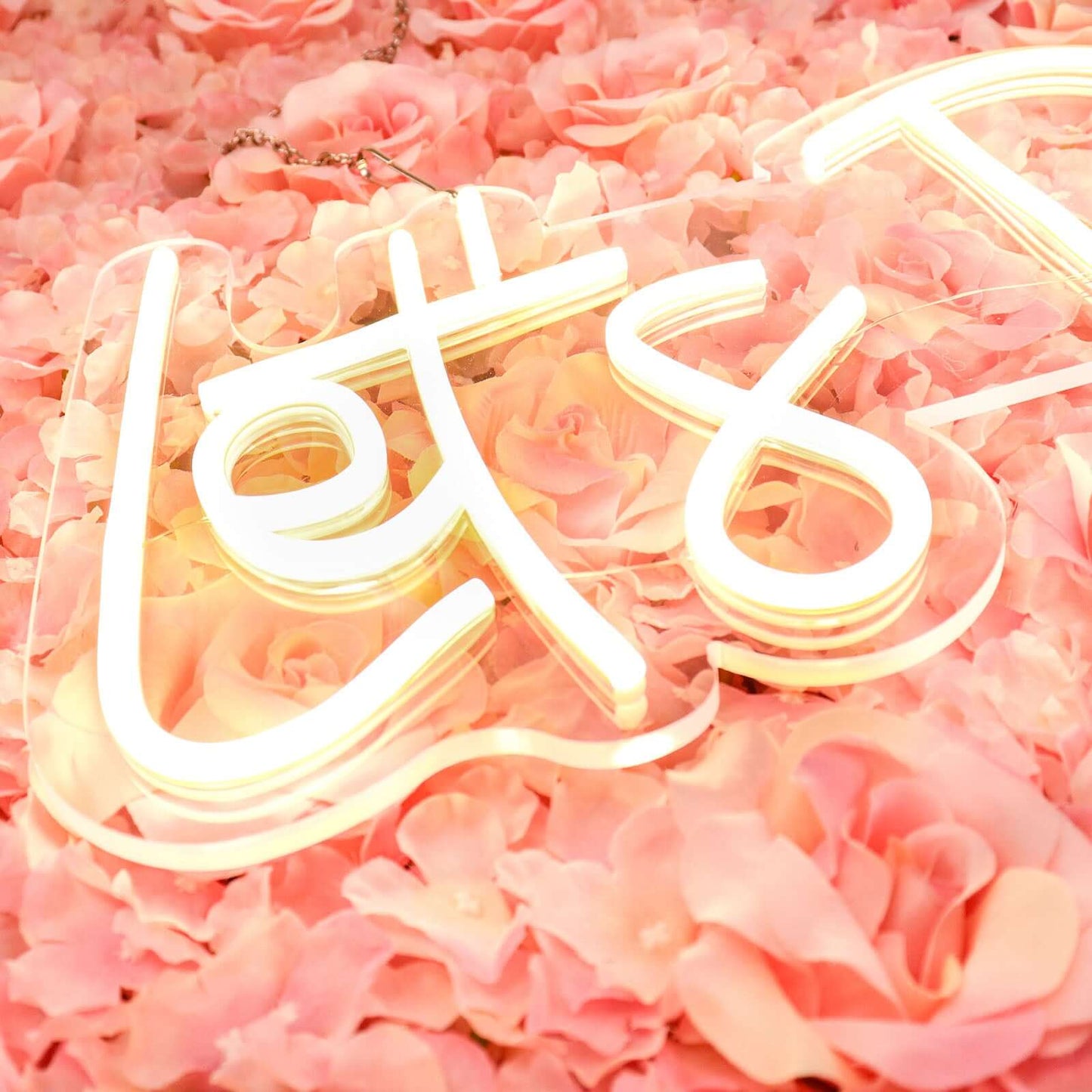 23" Let's Party Neon Light Sign, LED Reusable Wall DÃ©cor Lights With 5ft Hanging Chain