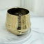 2-Pack Flower Plant Pots Textured Round Design Metallic Gold - Ceramic Cylindrical Bell Shaped Planters 6"