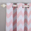2 Pack White Blush Chevron Print Thermal Blackout Window Curtain Grommet Panels, Noise Canceling Curtains - 52"x96"
