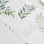 Disposable Table Runner 11"x108" White with Green Olive Leaves Print - Non-woven Stylish Spring Summer Dining Decor