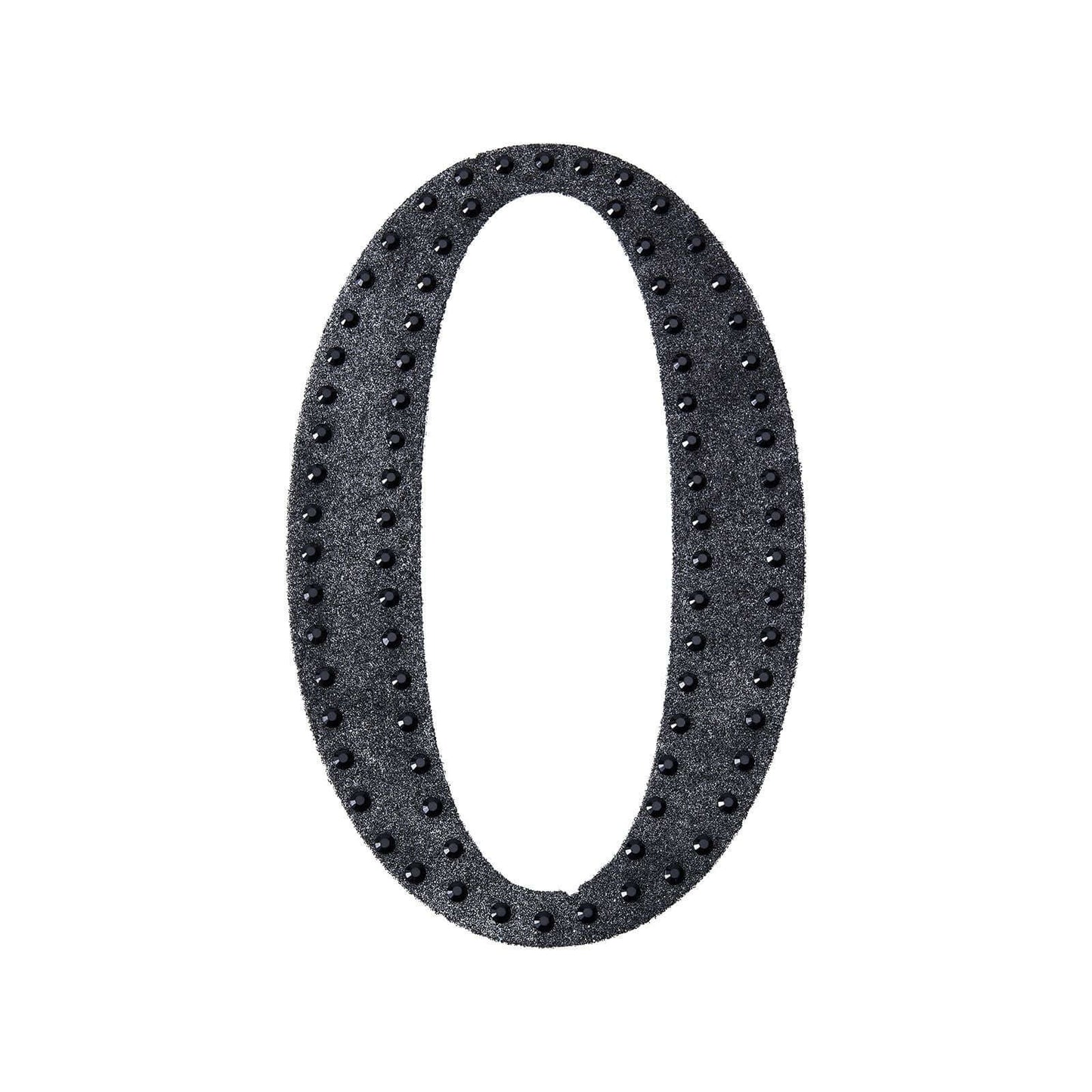 Decorative Rhinestone Alphabet "O" Letter Stickers, Glitter Adhesive Craft Letters Black DIY Sparkle Embellishments 6"