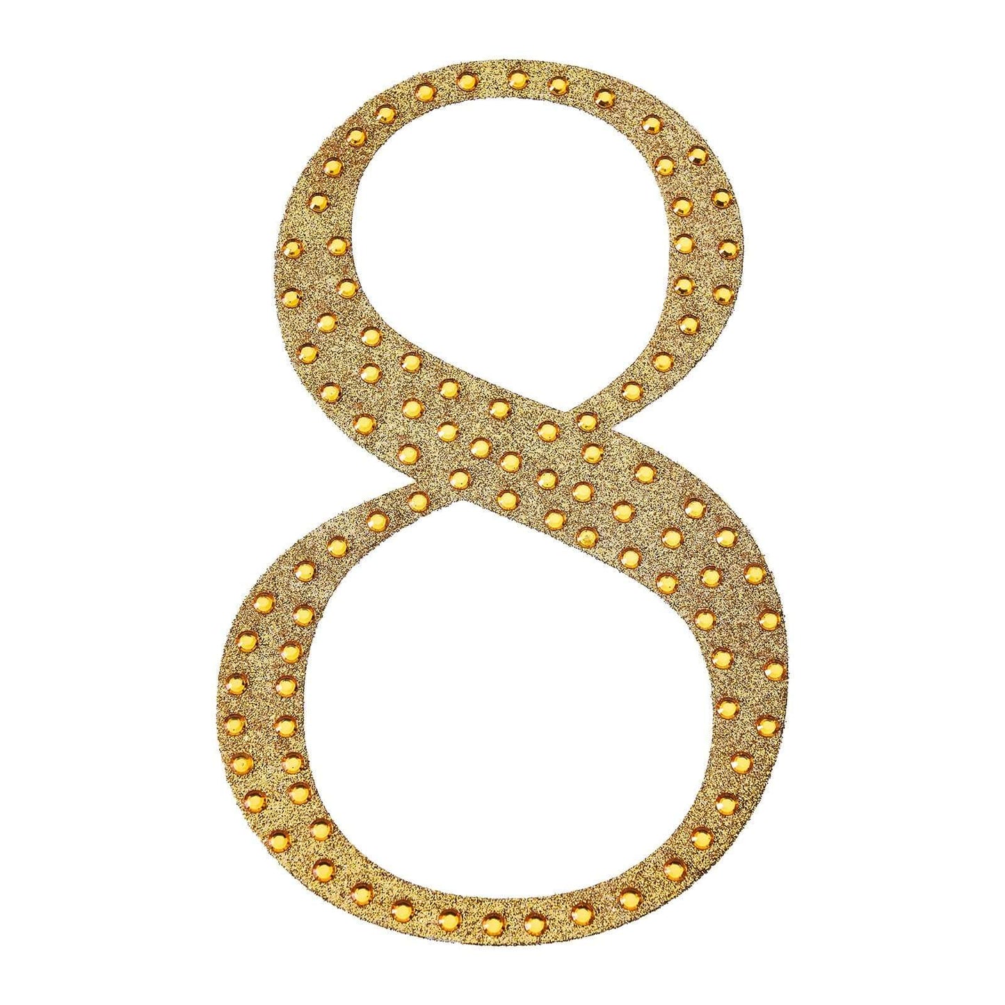Decorative Rhinestone Number "8" Stickers, Glitter Adhesive Craft Numbers Gold DIY Sparkle Embellishments 8"