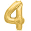 13" Matte Gold Letter and Number Balloons, Mylar Foil Balloons