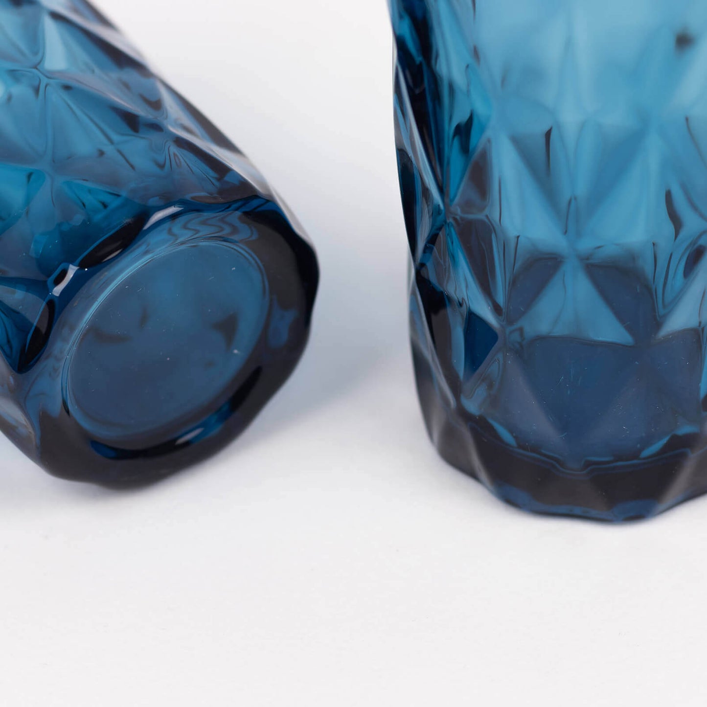 6-Pack Whiskey Glasses Ocean Blue Textured Crystal Cut Design with Heavy Base - Highball Tumblers for Parties & Events 12oz 5"