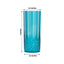 6-Pack Plastic Cocktail Tumblers Ocean Blue Transparent Crystal Cut Style - Shatterproof Highball Glasses 14oz