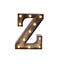 LED Marquee Letter "Z" Industrial Style Antique Black - Light-Up Alphabet Sign for Weddings & Displays 9"