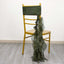Chiffon Chair Sash with Curly Design Olive Green - Stylish Chair Decorations