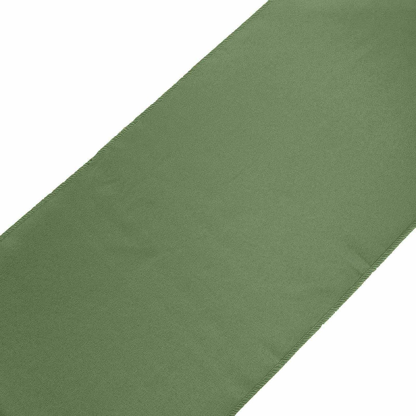 Polyester 12"x108" Table Runner Olive Green - Durable & Wrinkle-Resistant Table Decor