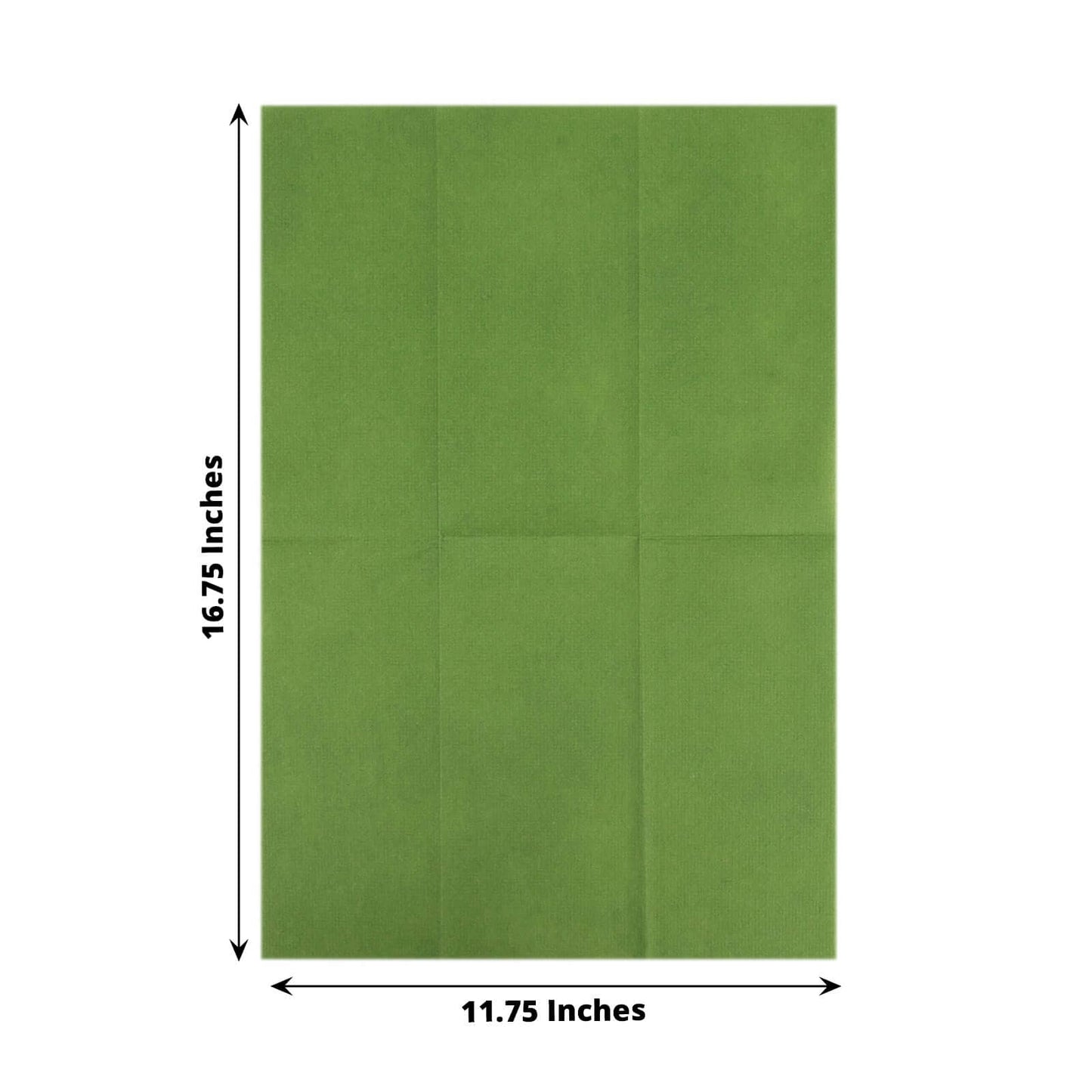 20 Pack Linen-Like Paper 8.5"x4" Napkins Olive Green - Highly Absorbent & Disposable Airlaid Guest Towels