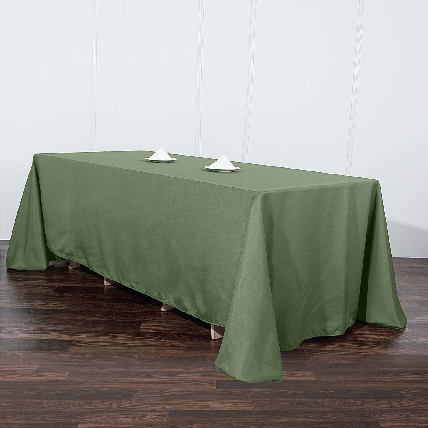 Polyester 90"x132" Rectangle Tablecloth Olive Green - Seamless Wrinkle-Resistant Table Cover