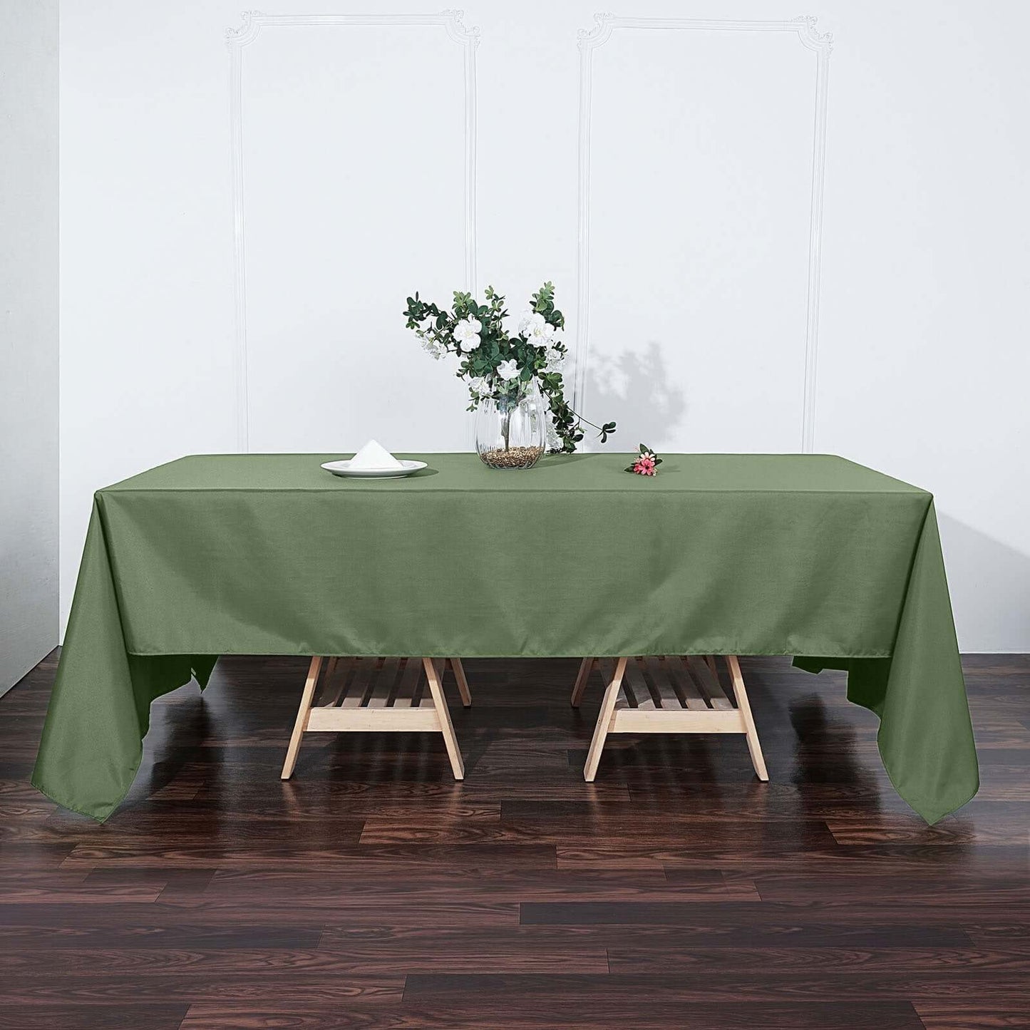 Polyester 60"x126" Rectangle Tablecloth Olive Green - Wrinkle-Resistant Table Cover