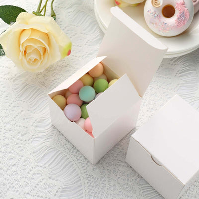 100 Pack 3" Easy DIY White Party Or Shower Favor Candy Gift Boxes