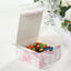 25 Pack Party Favors Boxes in French Toile Pattern, Matte Pink and White Candy Gift Boxes - Cardstock Paper - 4"x4"x2"