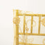 Organza Chiavari Chair Slipcover with Floral Sequin Embroidery Gold - Lace Chair Back Cover