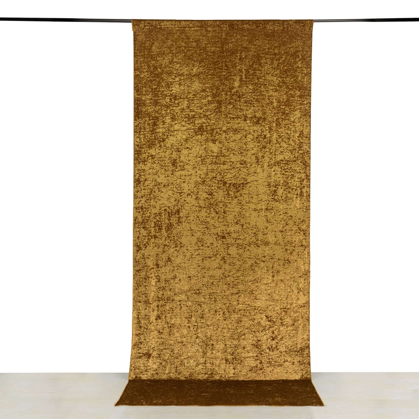 Gold Crushed Velvet Backdrop Curtain â€“ 5ft x 12ft Event Drape with Rod Pocket, Privacy Panel for Photo Booths & Events