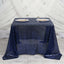 Sequin 90"x90" Table Overlay Square Tablecloth Navy Blue - Sparkly Table Cover
