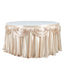 Satin 14ft Table Skirt Beige - Pleated Double Drape Table Cover