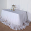 Extra Long Tulle 14ft Table Skirt White with Satin Edge - Table Cover for Baby Showers & Events