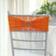 5 Pack Stretch Spandex Chair Sashes Orange - Reusable Chair Bands with Silver Diamond Ring Slide Buckle 5"x14"