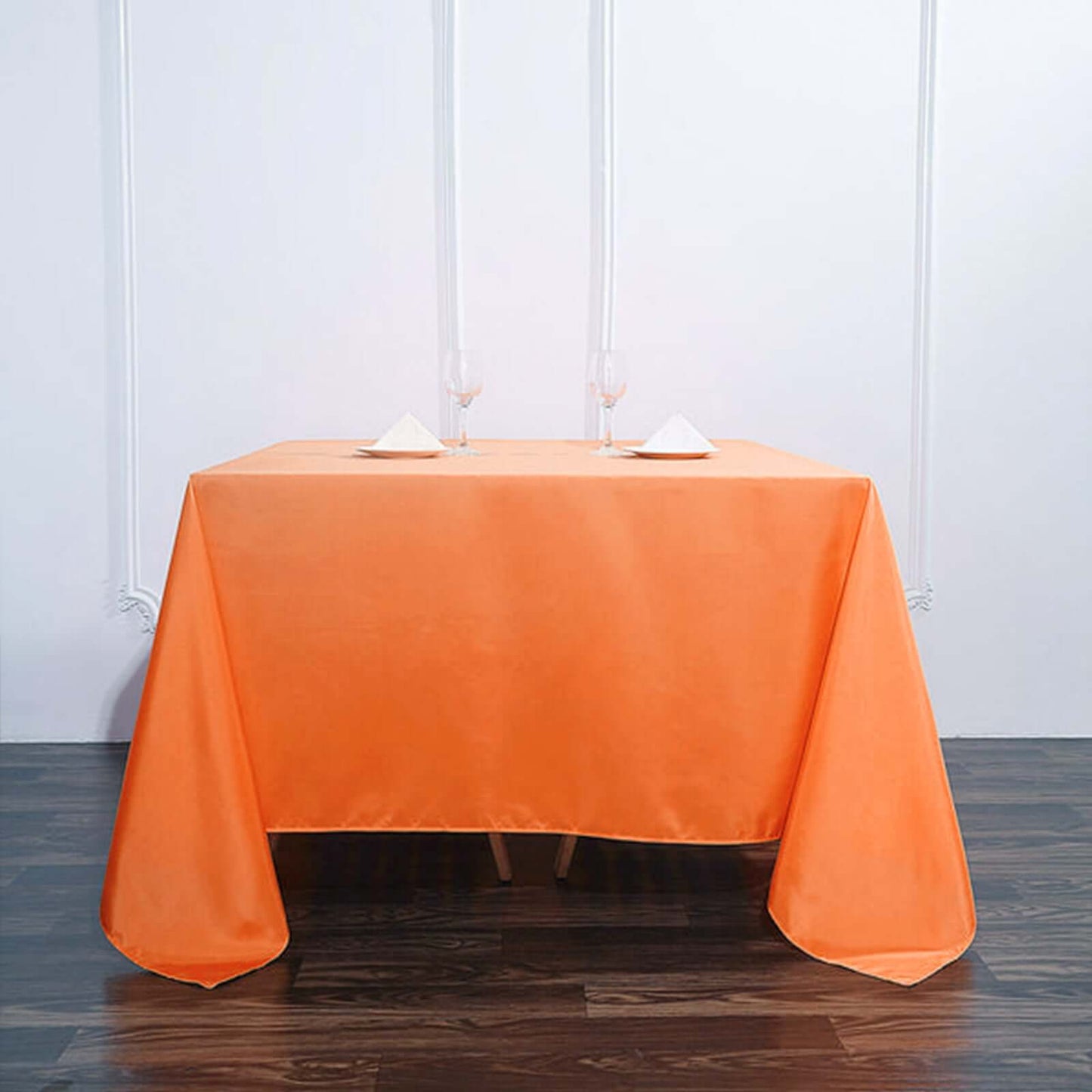 Polyester Square 90"x90" Tablecloth Orange - Wrinkle-Resistant & Durable Table Cover
