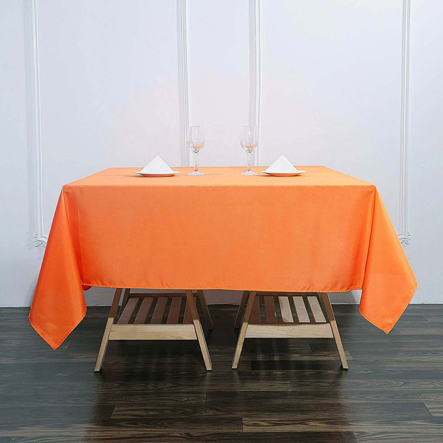 Polyester Square 70"x70" Tablecloth Orange - Wrinkle-Resistant & Durable Table Cover
