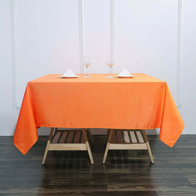 Polyester Square 70"x70" Tablecloth Orange - Wrinkle-Resistant & Durable Table Cover