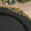 20-Pack Economy Plastic Round Charger Plates 13" in Black with Gold Embossed Baroque Rim, Stylish Dinner Party Serving Plates