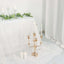 5-Arm Taper Candelabra Wedding Candle Holder Gold Metal Table Display - Perfect for Events 20"