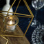 Tealight Candle Holder Metal Linked Geometric Design Gold with Votive Glass Holders - Sophisticated Decor for Tables & Gatherings 25"