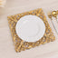 6-Pack Acrylic Square Charger Plates 12" in Gold with Hollow Lace Border, Event Tabletop Decorative Charger Tableware