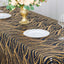 Mesh 90"x156" Rectangle Tablecloth Black/Gold - Wave Sequin Embroidered Table Cover