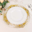 6-Pack Plastic Round Charger Plates 13" in Clear with Gold Florentine Embossed Rim, Exquisite Dinner Serving Plates
