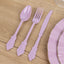 72 Pcs Plastic Silverware Set in Baroque Style Lavender Lilac - Heavy Duty Disposable Knife, Fork, and Spoon Set