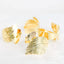 4 Pack Metallic Gold Ornate Leaf Napkin Rings, Linen Napkin Holders